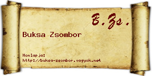 Buksa Zsombor névjegykártya
